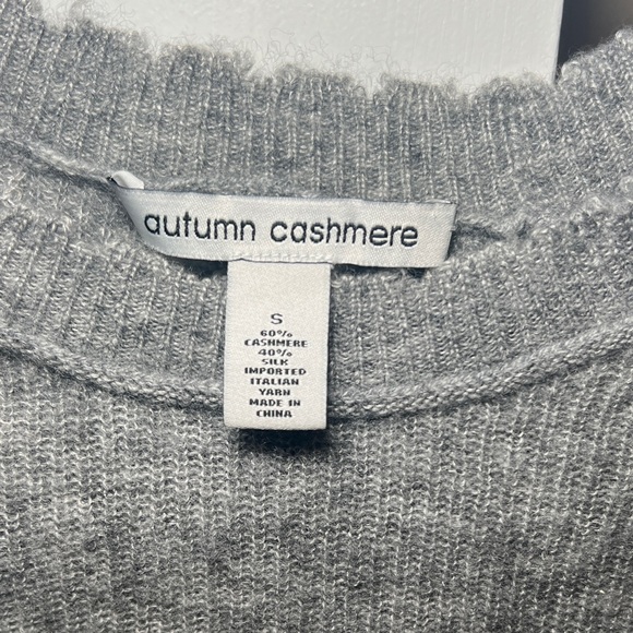 Autumn Cashmere Gray Crew Neck Cashmere Sweater size Small - Picture 7 of 15